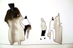 InquiringInk on paper36.5 x 12 cm 2011