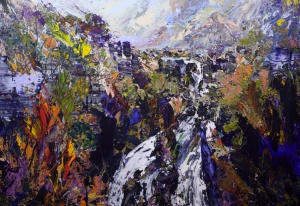 Falls Coire Mhic Nobuill, TorridonAcrylic on canvas109 x 160 cm2011