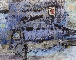 Two Lump Fish  102 x 85 cm  mixed media on paper 1980