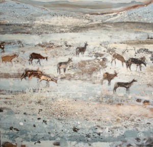 Glencoe deer gatherAcrylic on Canvas36.5cm x 36.5cm 