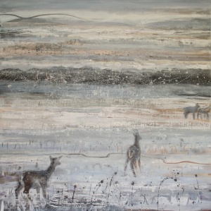 Glencoe Deer watchfulAcrylic on Canvas100cm x 100cm 