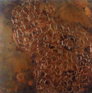 Form in FormationInk and salts on MDF25 x 35 cm 2011 sold